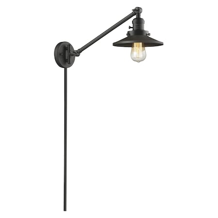 Metal Shade Adjustable Single Swing Arm Portable Wall Sconce